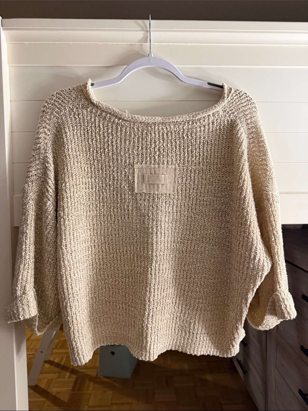 ILLA ILLA Cream Waffle Knit V-Neck Sweater - Picture 3 of 3